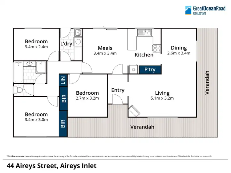 Floorplan of Homely house listing, 44 Aireys Street, Aireys Inlet VIC 3231