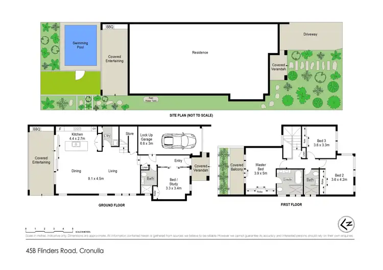 Floorplan of Homely semi-detached listing, 45B Flinders Road, Cronulla NSW 2230