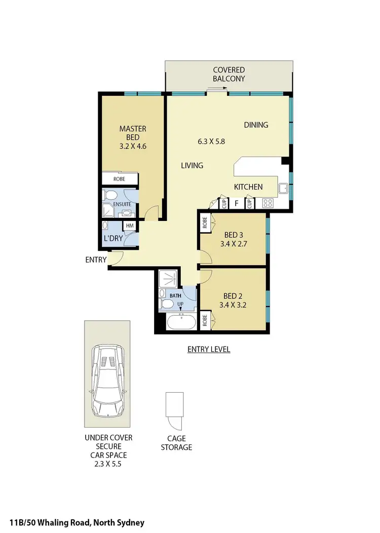 Floorplan of Homely apartment listing, 11B/50 Whaling Road, North Sydney NSW 2060