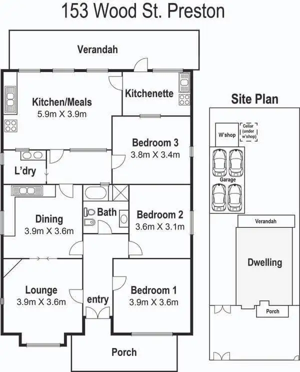 Floorplan of Homely house listing, 153 Wood Street, Preston VIC 3072