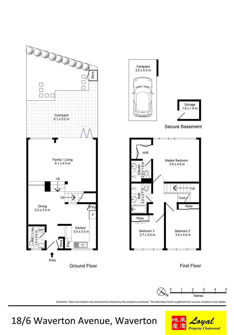 Floorplan of Homely townhouse listing, 18/6 Waverton Avenue, Waverton NSW 2060
