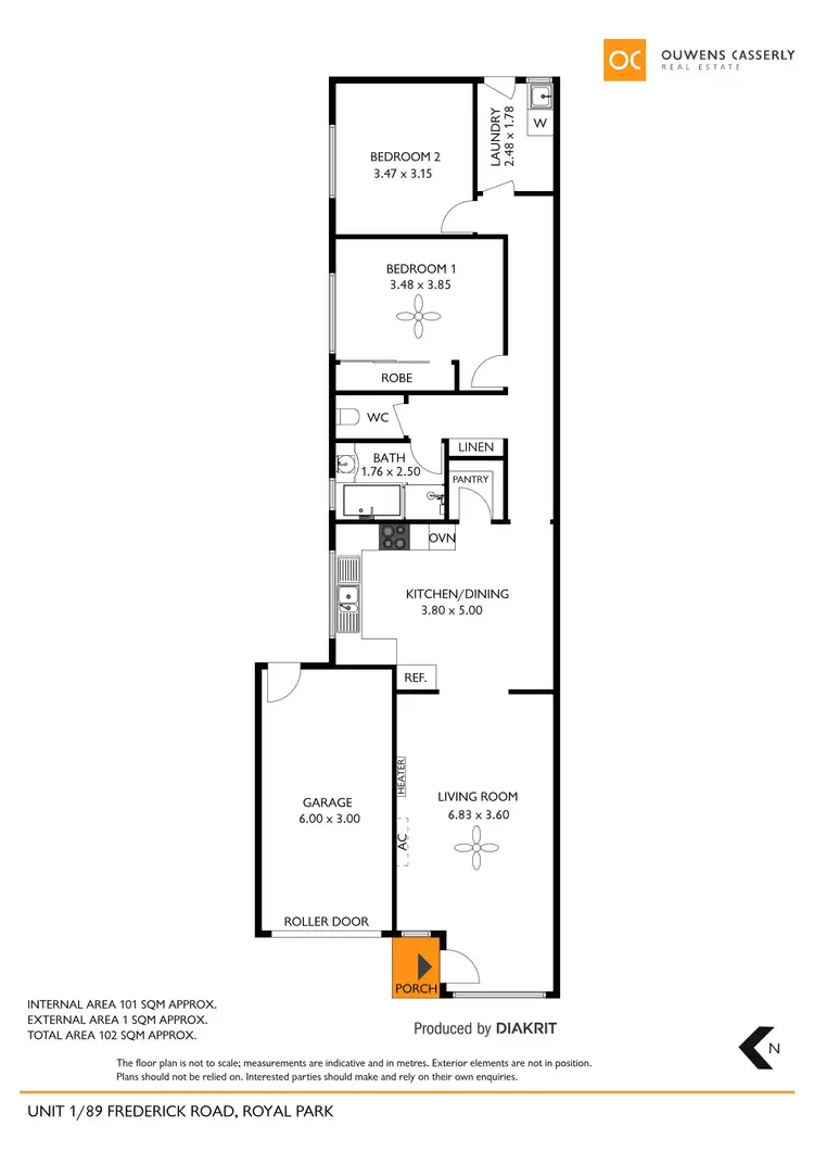 Floorplan of Homely unit listing, 1/89 Frederick Road, Royal Park SA 5014