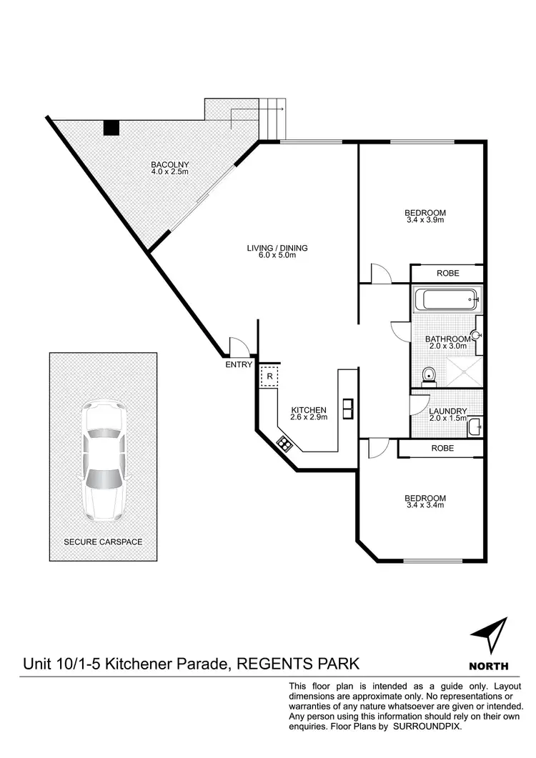 Floorplan of Homely unit listing, 10/1-5 Kitchener Avenue, Regents Park NSW 2143