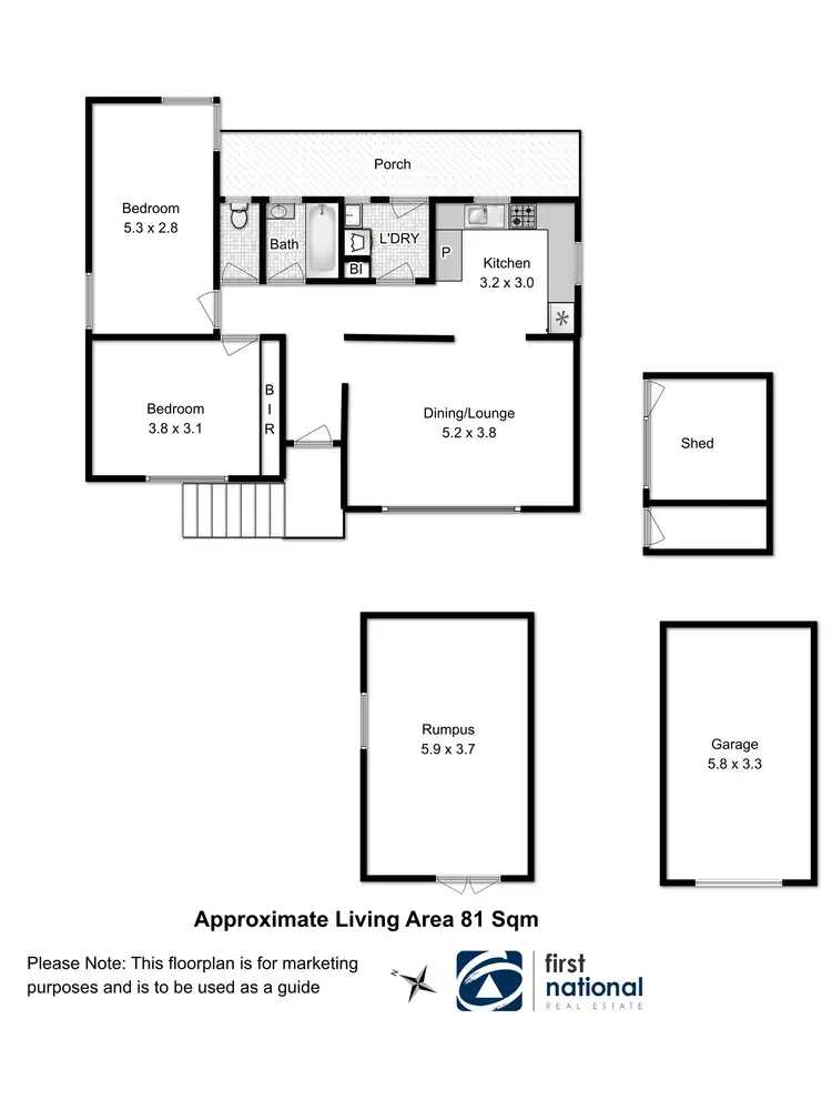 Floorplan of Homely house listing, 46 Corinda Grove, West Moonah TAS 7009