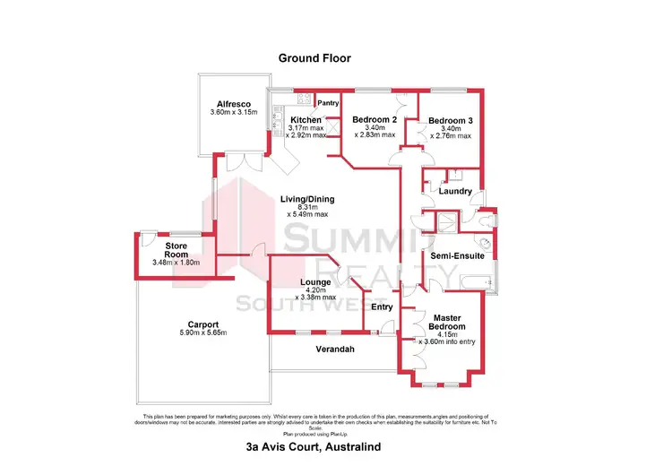 Floorplan of Homely house listing, 3A Avis Court, Australind WA 6233