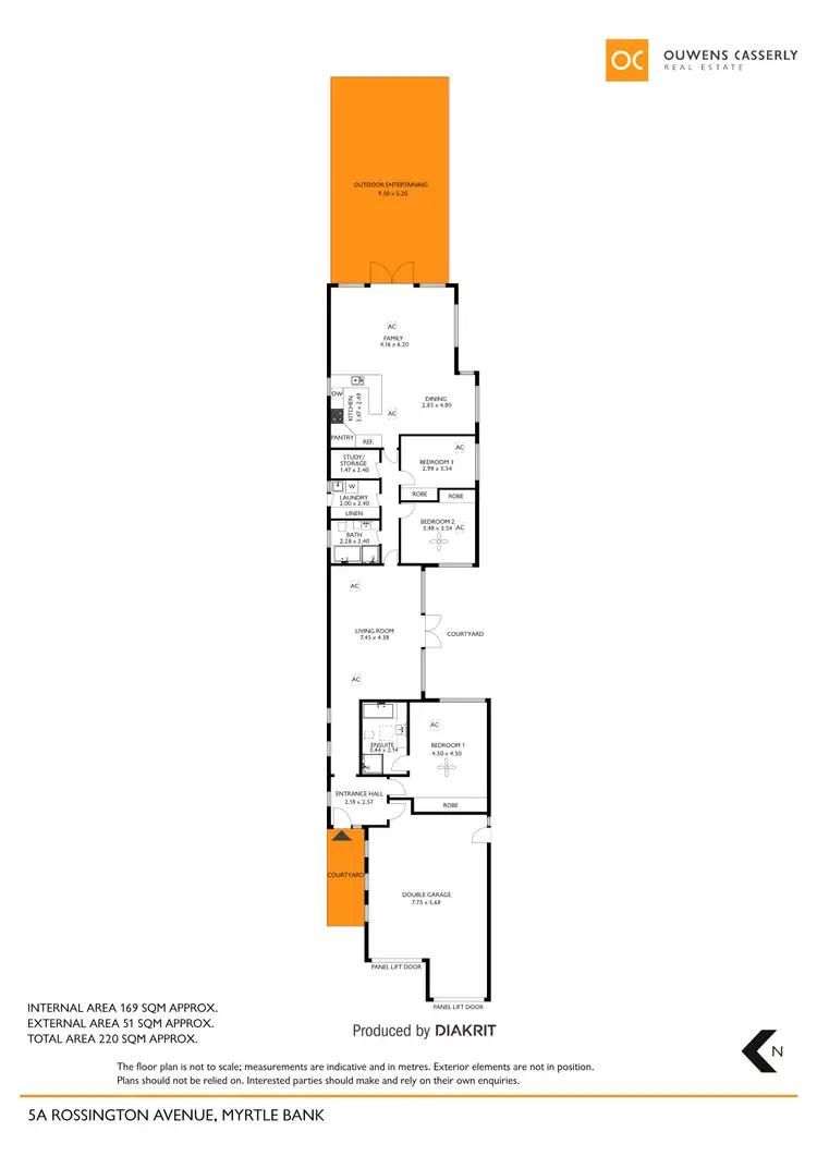 Floorplan of Homely semi-detached listing, 5A Rossington Avenue, Myrtle Bank SA 5064