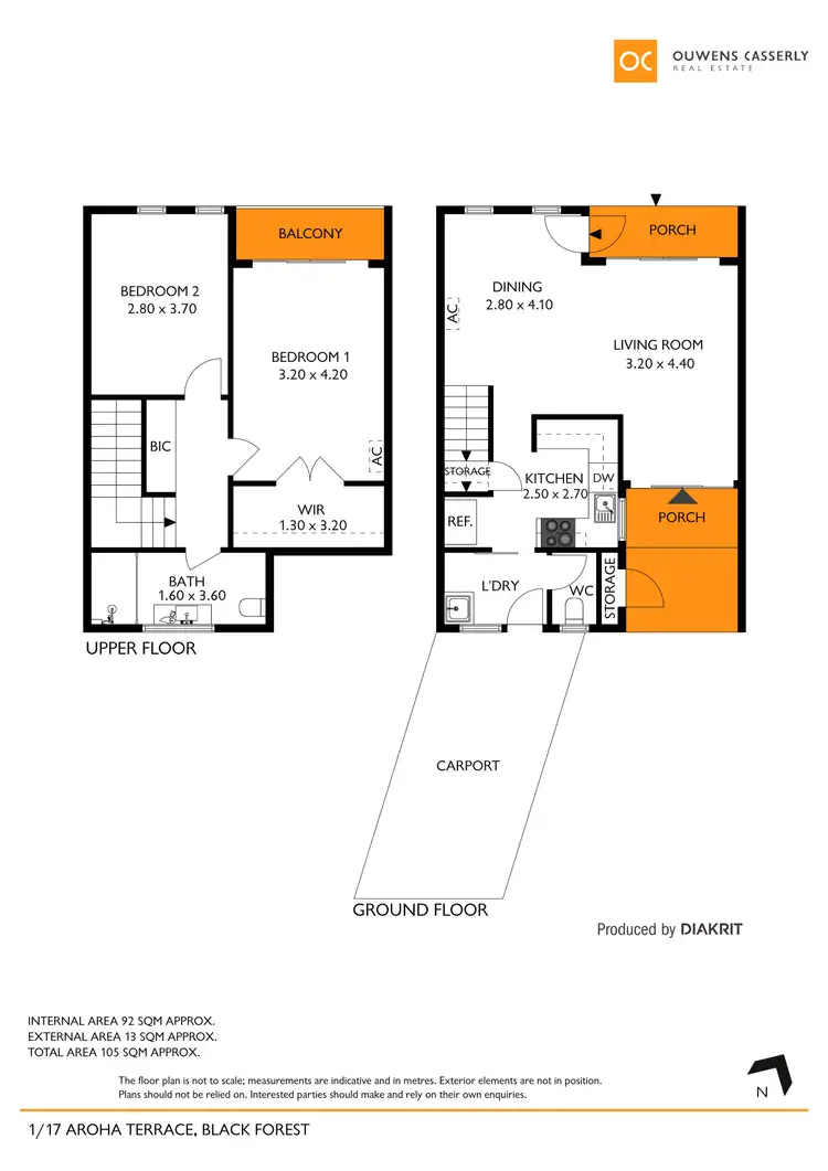 Floorplan of Homely townhouse listing, 1/17 Aroha Terrace, Black Forest SA 5035