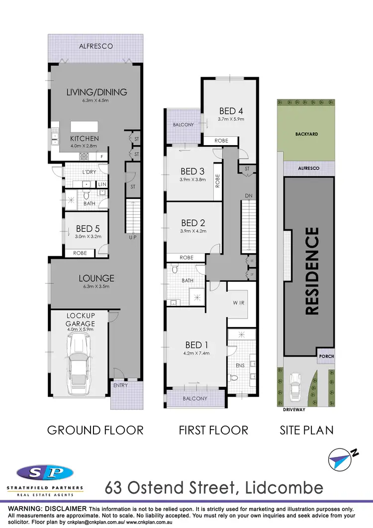 Floorplan of Homely semi-detached listing, 63 Ostend Street, Lidcombe NSW 2141