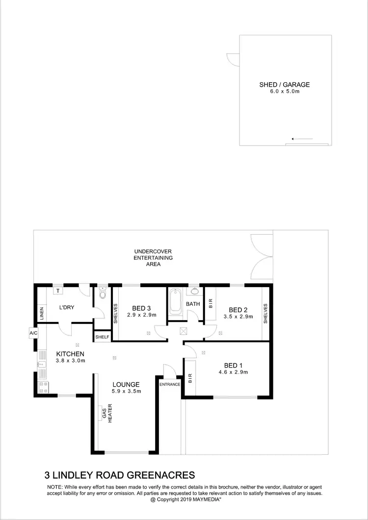Floorplan of Homely house listing, 3 Lindley Road, Greenacres SA 5086