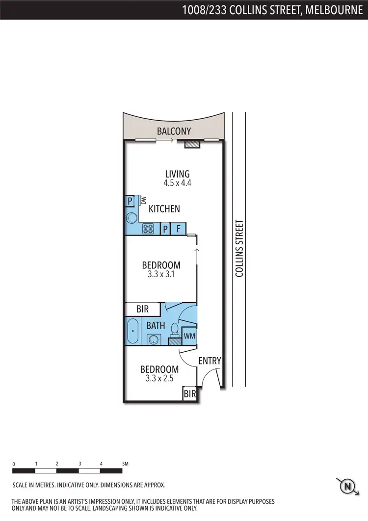 Floorplan of Homely apartment listing, 1008/233 Collins Street, Melbourne VIC 3000