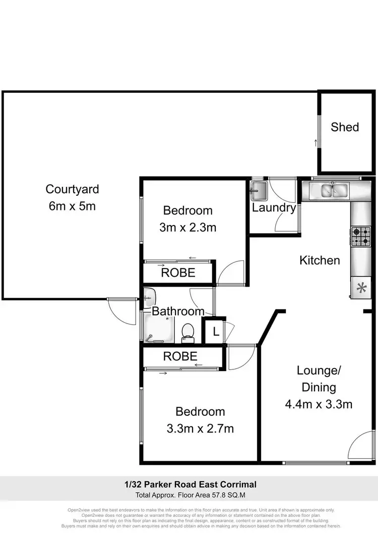 Floorplan of Homely unit listing, 1/32 Parker Road, East Corrimal NSW 2518