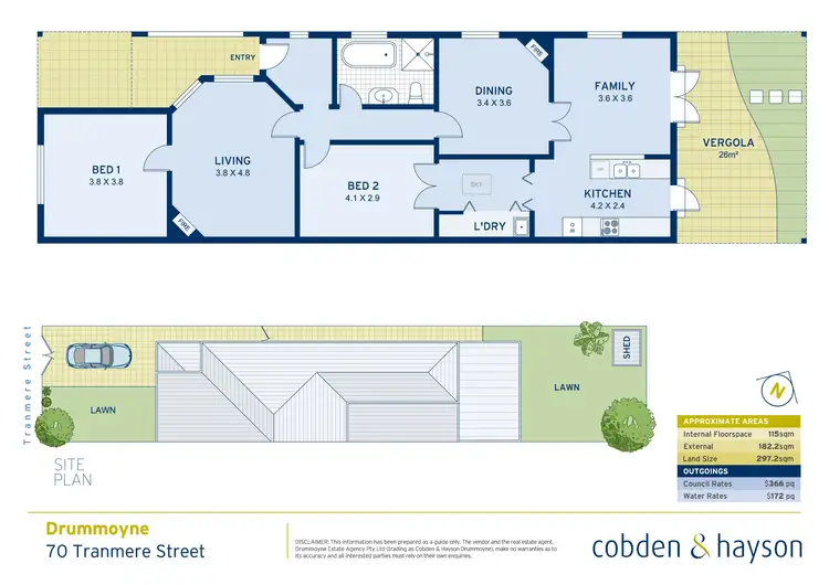Floorplan of Homely semi-detached listing, 70 Tranmere Street, Drummoyne NSW 2047