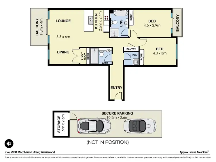 Floorplan of Homely apartment listing, 257/79-91 MacPherson Street, Warriewood NSW 2102