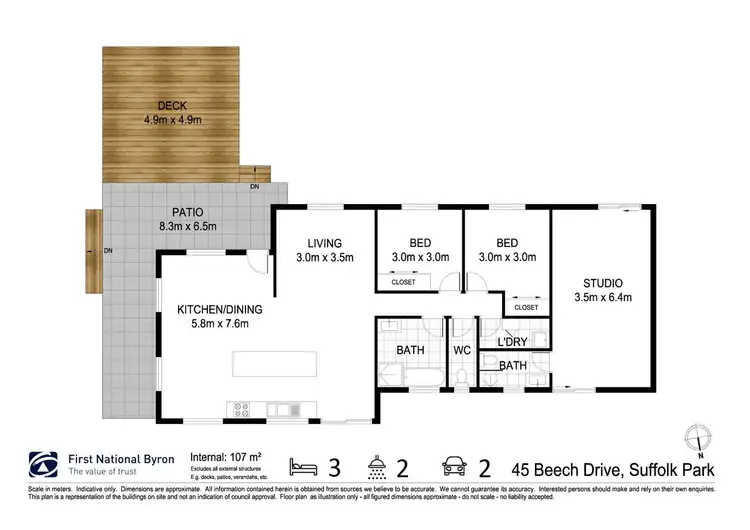 Floorplan of Homely house listing, 45 Beech Drive, Suffolk Park NSW 2481