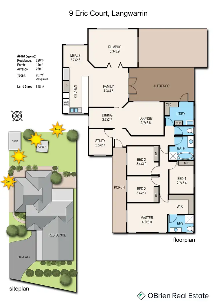 Floorplan of Homely house listing, 9 Eric Court, Langwarrin VIC 3910