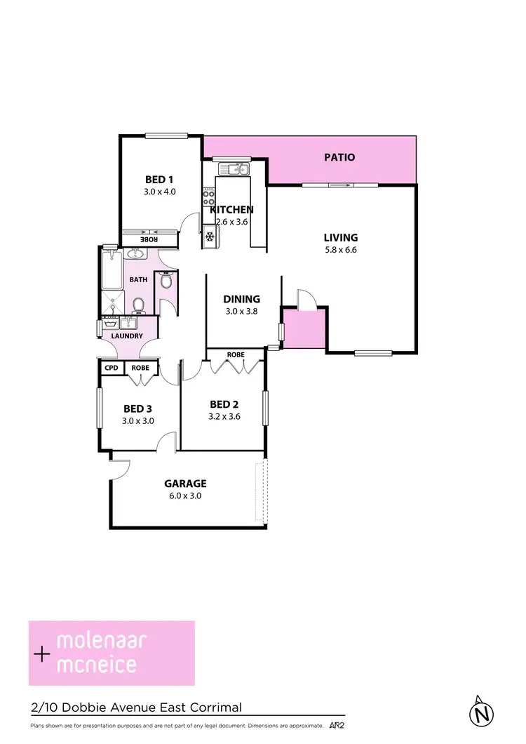 Floorplan of Homely semi-detached listing, 2/10 Dobbie Avenue, East Corrimal NSW 2518