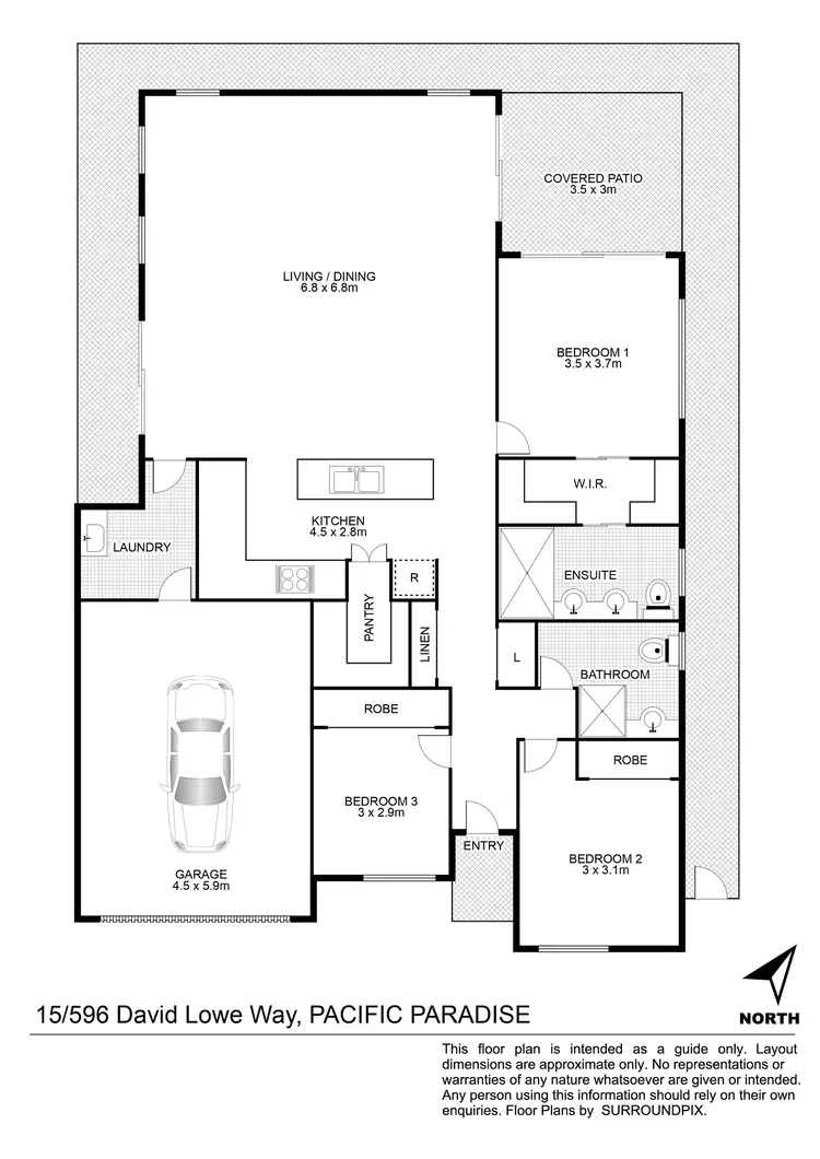 Floorplan of Homely unit listing, 15/596 David Low Way, Pacific Paradise QLD 4564