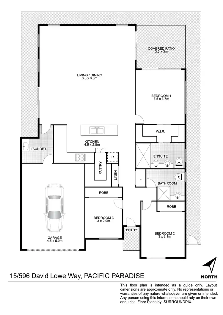 Floorplan of Homely unit listing, 15/596 David Low Way, Pacific Paradise QLD 4564