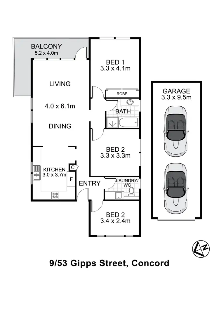 Floorplan of Homely apartment listing, 9/53 Gipps Street, Concord NSW 2137