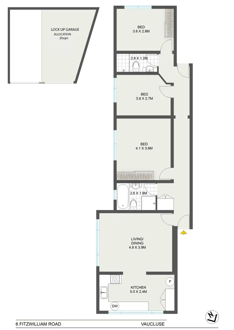 Floorplan of Homely apartment listing, 3/6 Fitzwilliam Road, Vaucluse NSW 2030