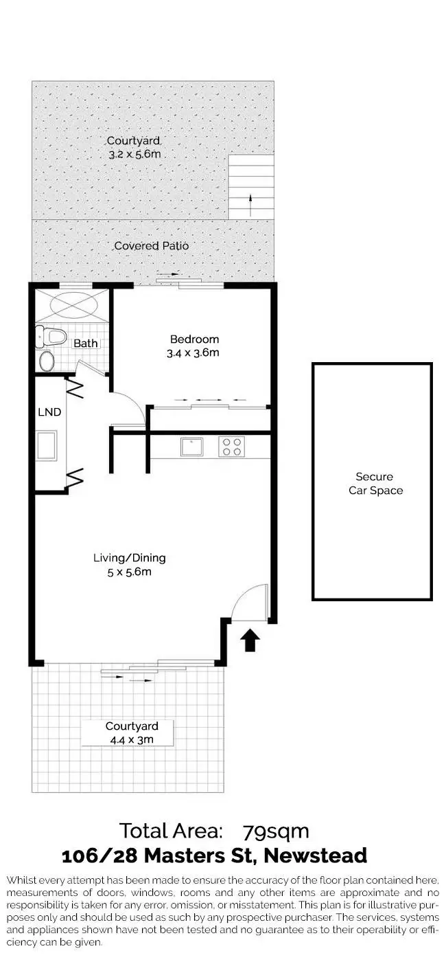 Floorplan of Homely apartment listing, 106/28 Masters Street, Newstead QLD 4006