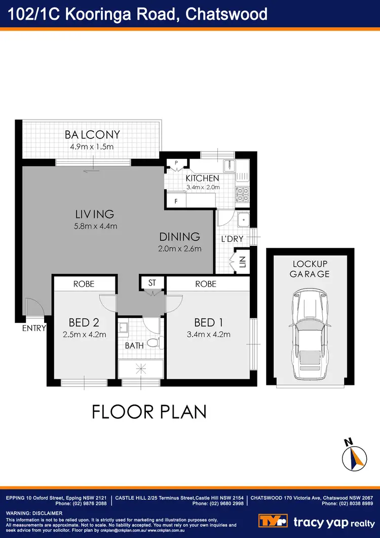 Floorplan of Homely apartment listing, 102/1C Kooringa Road, Chatswood NSW 2067