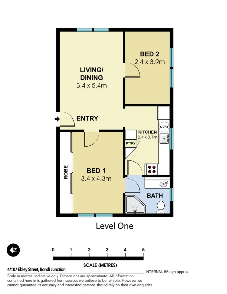 Floorplan of Homely apartment listing, 4/107 Ebley Street, Bondi Junction NSW 2022