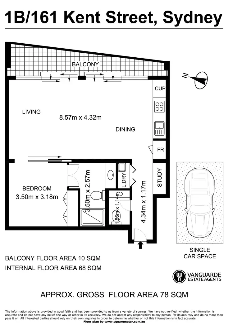 Floorplan of Homely apartment listing, 1B/161 Kent Street, Sydney NSW 2000