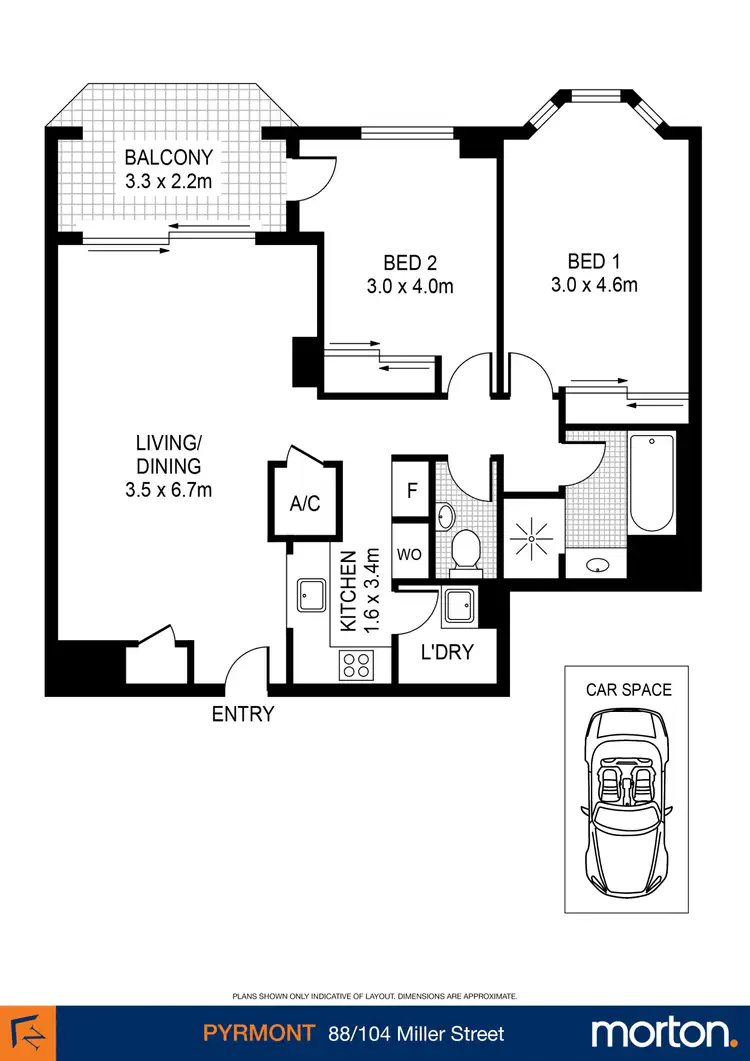 Floorplan of Homely apartment listing, 88/104 Miller Street, Pyrmont NSW 2009