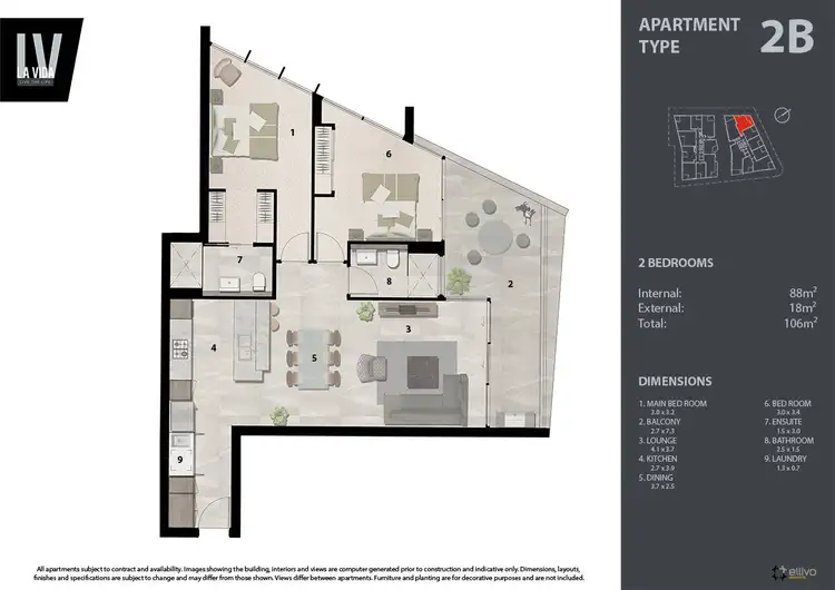 Floorplan of Homely apartment listing, 602/27 Commercial Road, Newstead QLD 4006