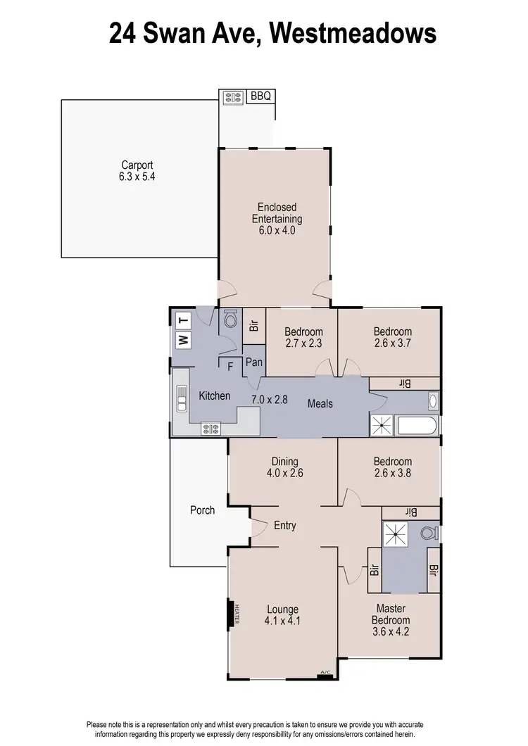 Floorplan of Homely house listing, 24 Swan Avenue, Westmeadows VIC 3049