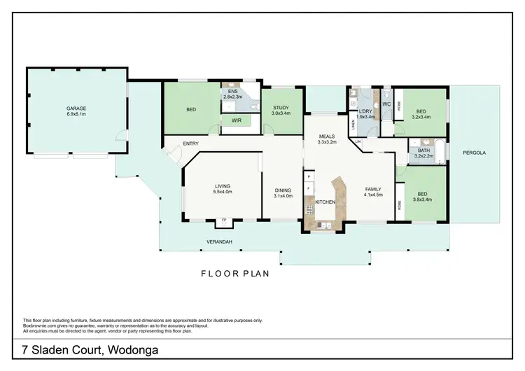 Floorplan of Homely house listing, 7 Sladen Court, Wodonga VIC 3690