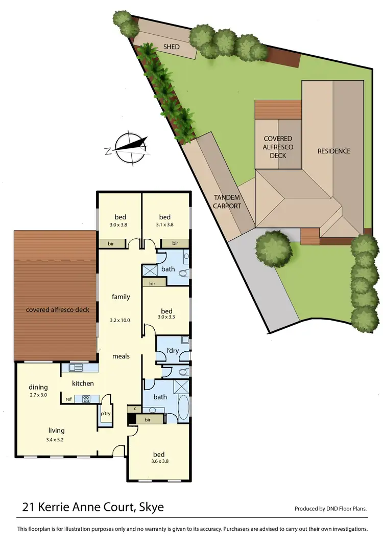 Floorplan of Homely house listing, 21 Kerrie Anne Court, Skye VIC 3977