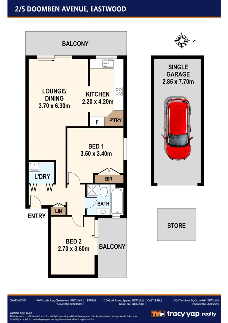 Floorplan of Homely unit listing, 2/5 Doomben Avenue, Eastwood NSW 2122