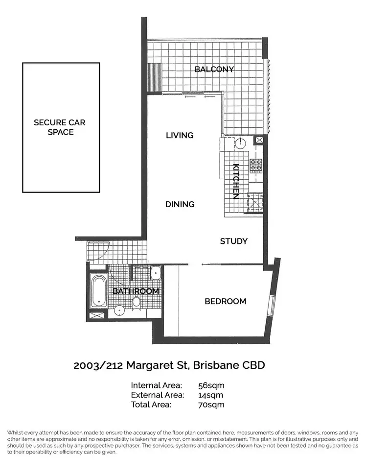 Floorplan of Homely apartment listing, 2003/212 Margaret Street, Brisbane City QLD 4000