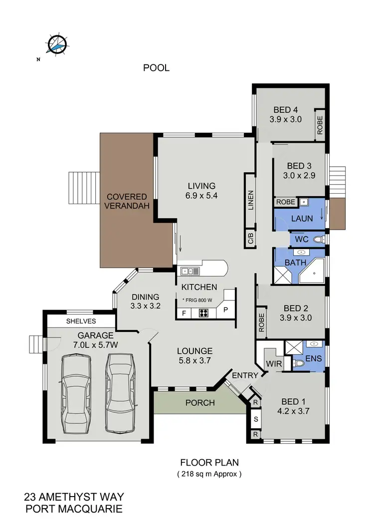 Floorplan of Homely house listing, 23 Amethyst Way, Port Macquarie NSW 2444