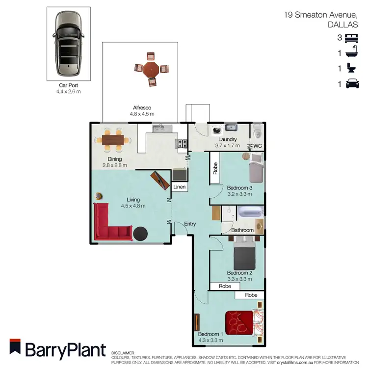 Floorplan of Homely house listing, 19 Smeaton Avenue, Dallas VIC 3047