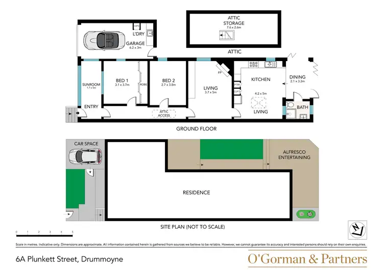 Floorplan of Homely semi-detached listing, 6a Plunkett Street, Drummoyne NSW 2047