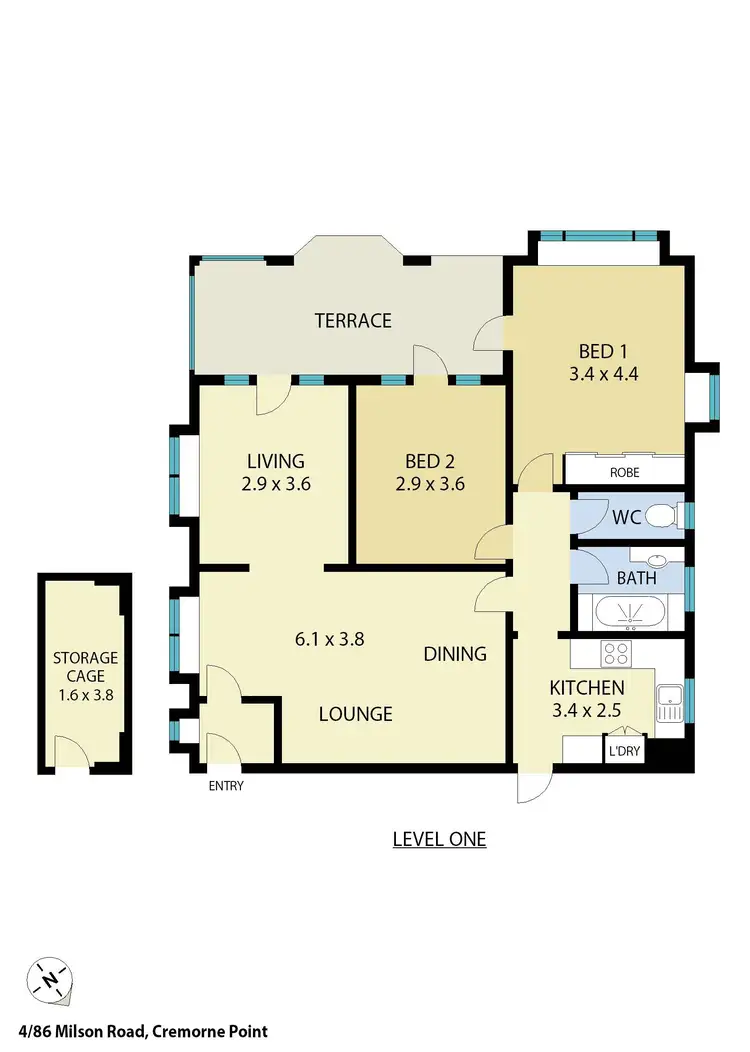 Floorplan of Homely apartment listing, 4/86 Milson Road, Cremorne Point NSW 2090