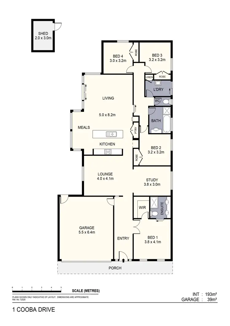 Floorplan of Homely house listing, 1 Cooba Drive, Epsom VIC 3551