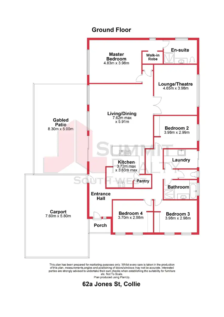 Floorplan of Homely house listing, 62A Jones Street, Collie WA 6225