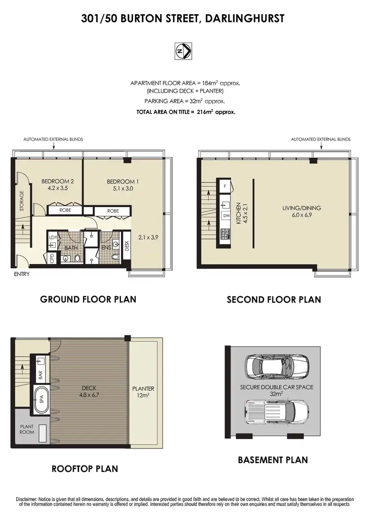 Floorplan of Homely apartment listing, 301/50 Burton Street, Darlinghurst NSW 2010