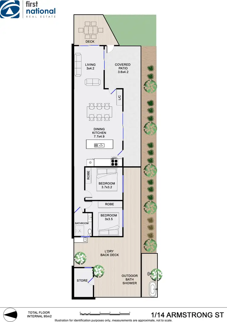 Floorplan of Homely unit listing, 1/14 Armstrong Street, Suffolk Park NSW 2481