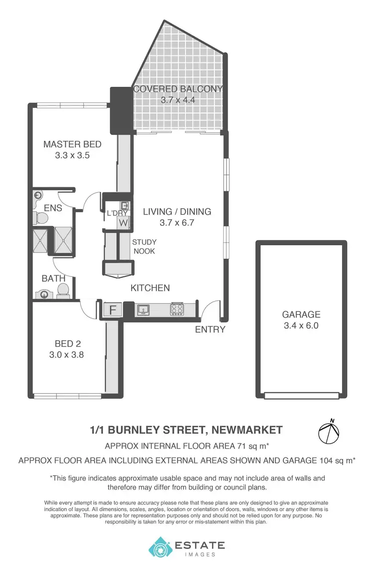 Floorplan of Homely unit listing, 1/1 Burnley Street, Newmarket QLD 4051