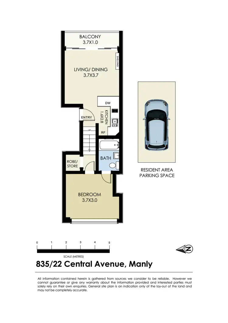 Floorplan of Homely apartment listing, Level 8/835/22 Central Avenue, Manly NSW 2095