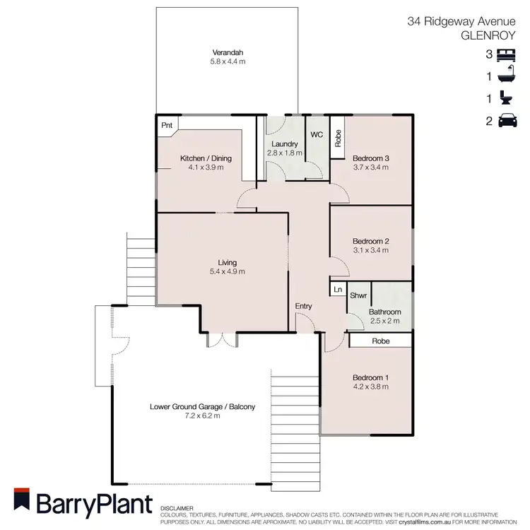 Floorplan of Homely house listing, 34 Ridgeway Avenue, Glenroy VIC 3046
