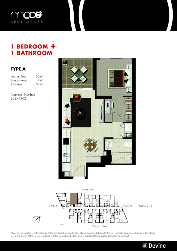 Floorplan of Homely apartment listing, 902/42 Wyandra Street, Newstead QLD 4006