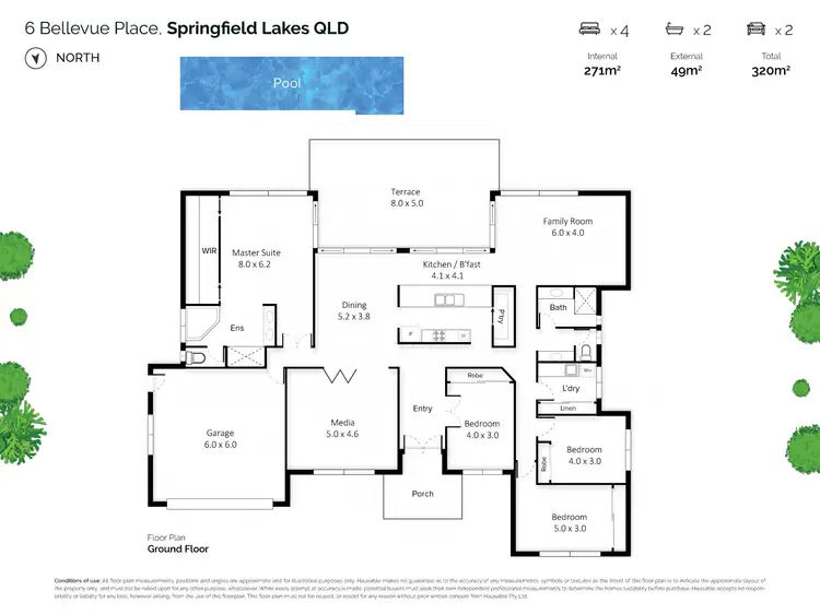 Floorplan of Homely house listing, 6 Bellevue Place, Springfield Lakes QLD 4300