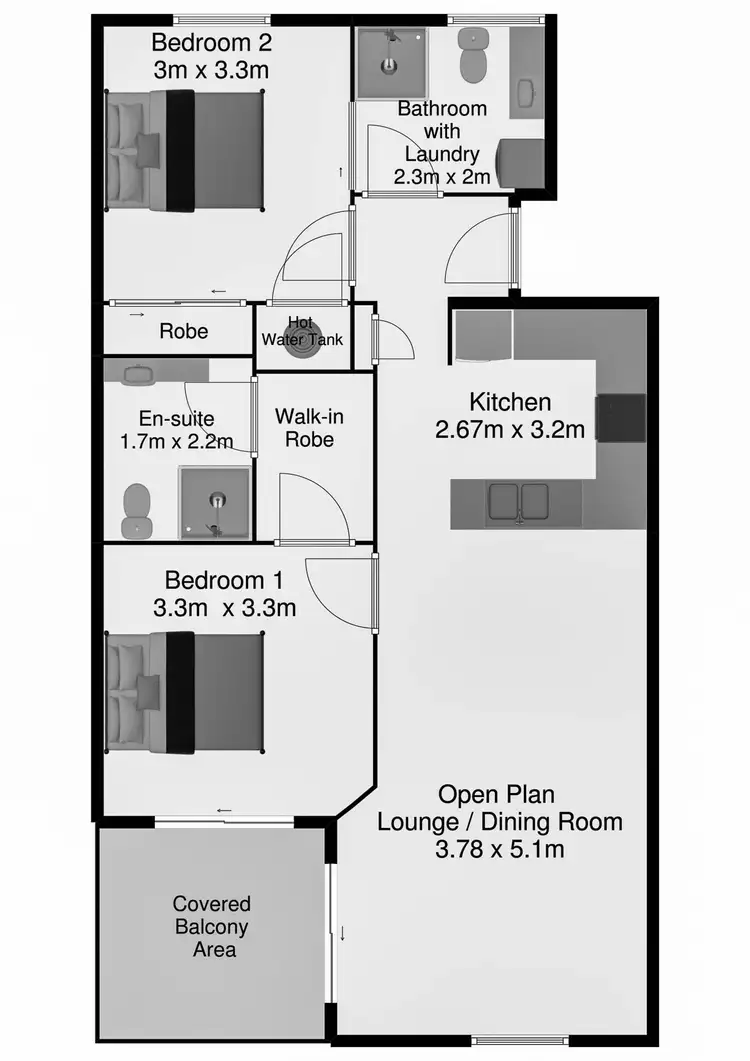 Floorplan of Homely unit listing, 65/38 Palmer Street, Greenslopes QLD 4120