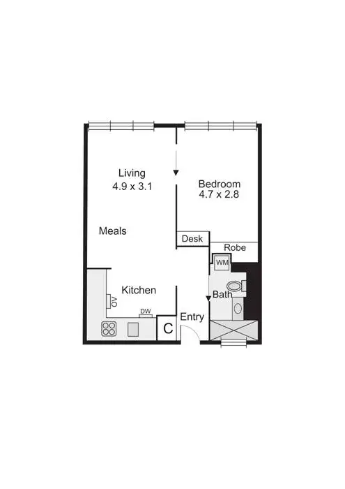 Floorplan of Homely apartment listing, 8/93 Glen Huntly Road, Elwood VIC 3184